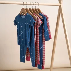 2-Pack Baby & Toddler Neutral Blue Umbrella Viscose Snug Fitting Footless Pajamas