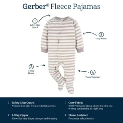 2-Pack Baby & Toddler Neutral Buffalo Plaid & Trees Fleece Pajamas