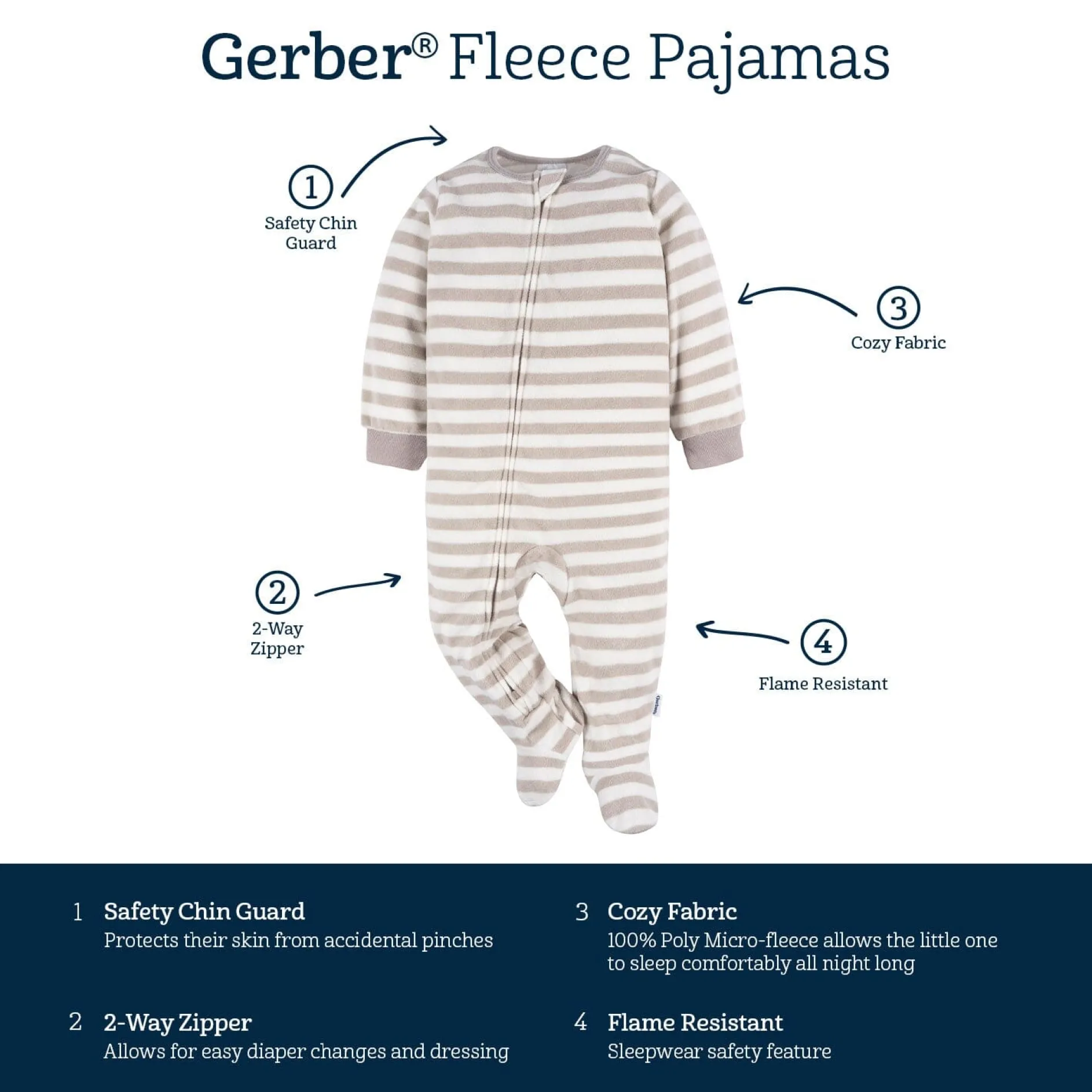 2-Pack Baby & Toddler Neutral Buffalo Plaid & Trees Fleece Pajamas