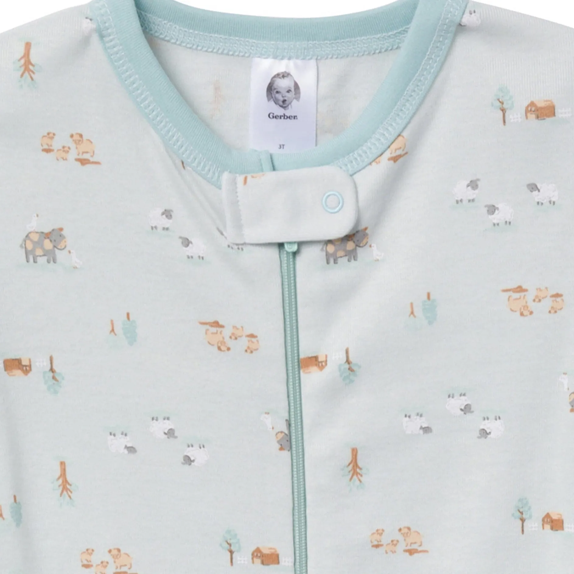 2-Pack Baby & Toddler Neutral Farm Snug Fit Footed Pajamas