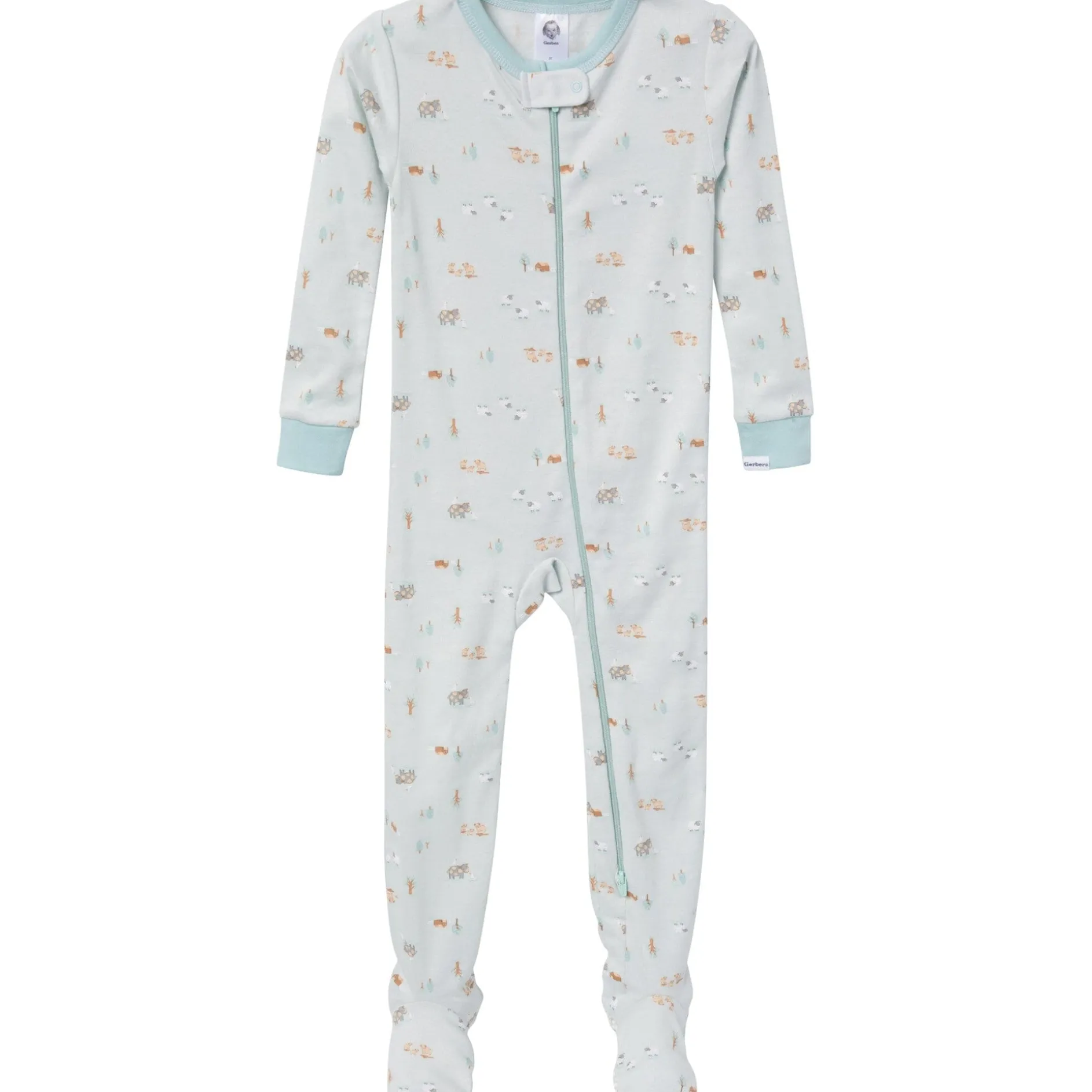 2-Pack Baby & Toddler Neutral Farm Snug Fit Footed Pajamas
