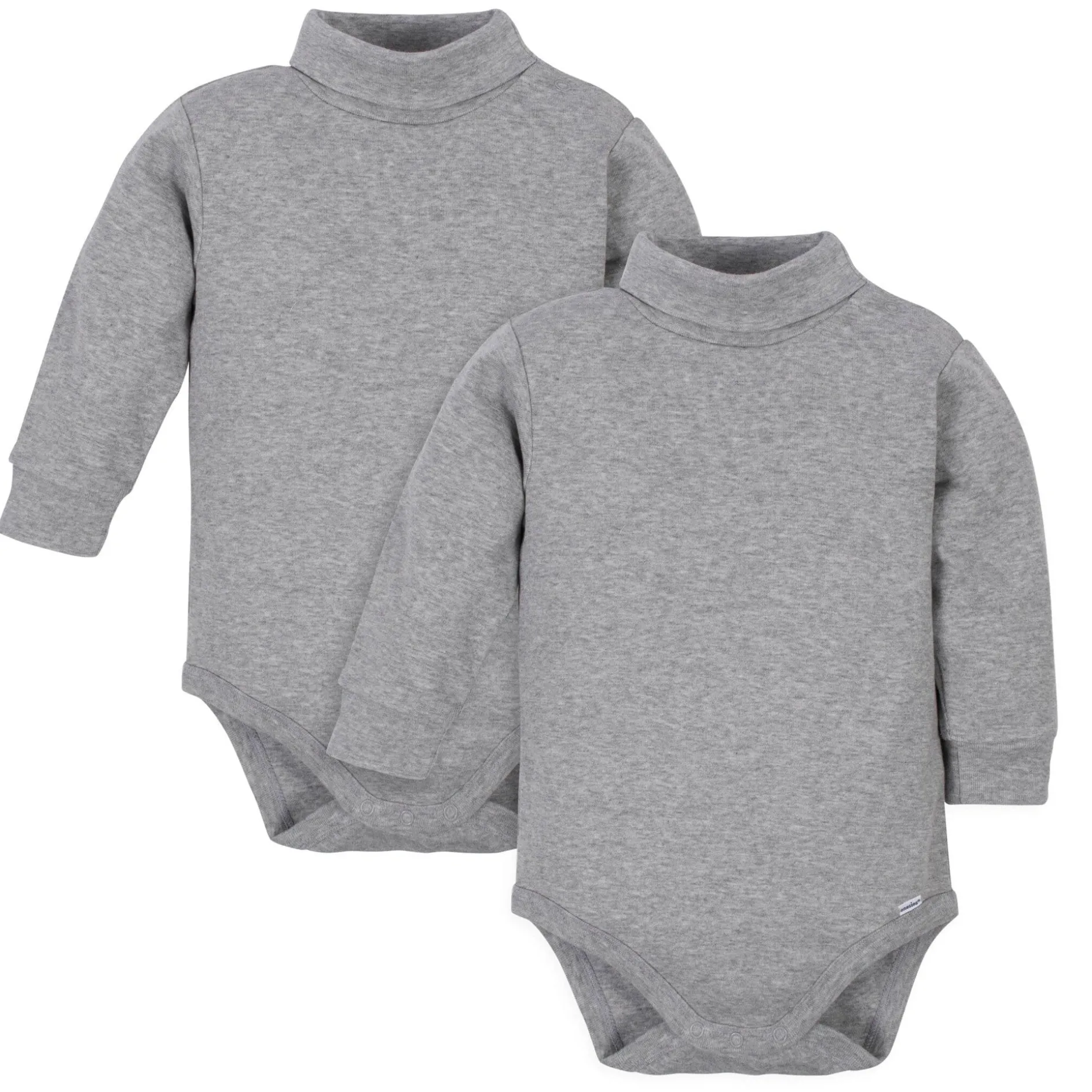 2-Pack Baby & Toddler Neutral Grey Heather Long Sleeve Turtleneck Onesies® Bodysuits