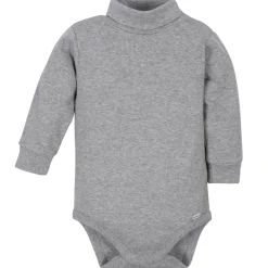 2-Pack Baby & Toddler Neutral Grey Heather Long Sleeve Turtleneck Onesies® Bodysuits