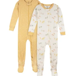 2-Pack Baby & Toddler Neutral Safari Snug Fit Footed Pajamas