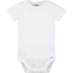 5-Pack Baby White Premium Short Sleeve Onesies® Bodysuits