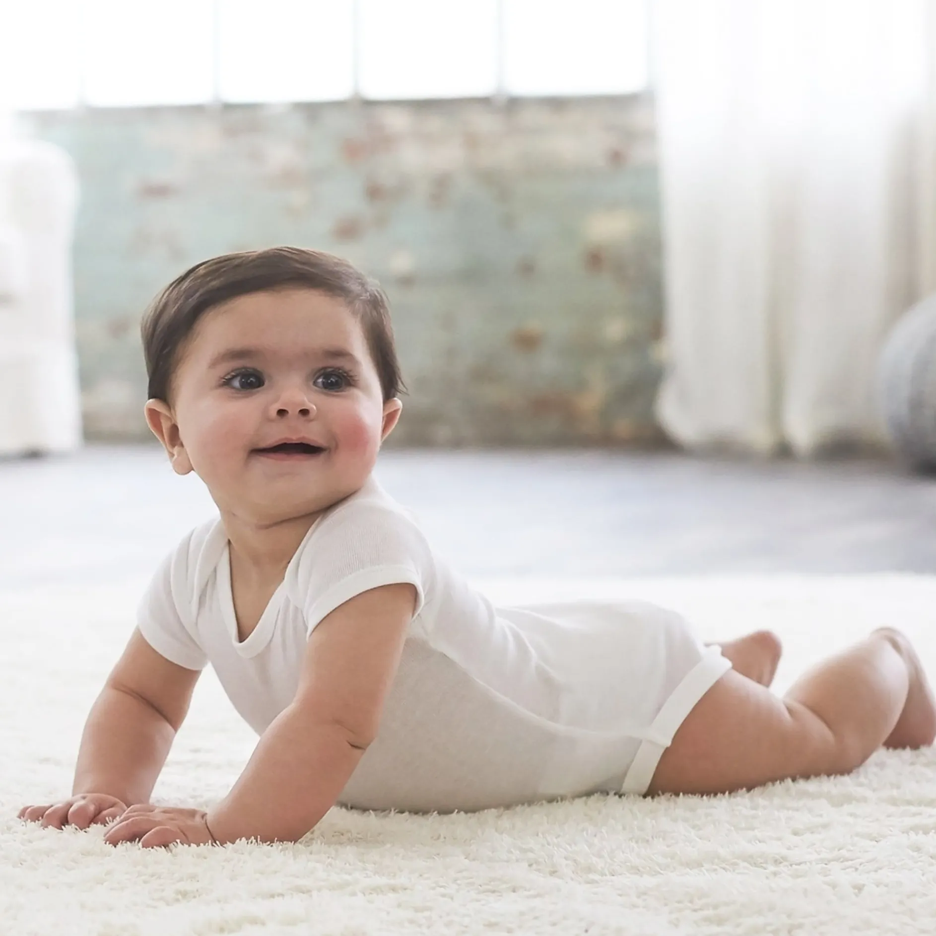 8-Pack Baby White Short-Sleeve Onesies® Bodysuits