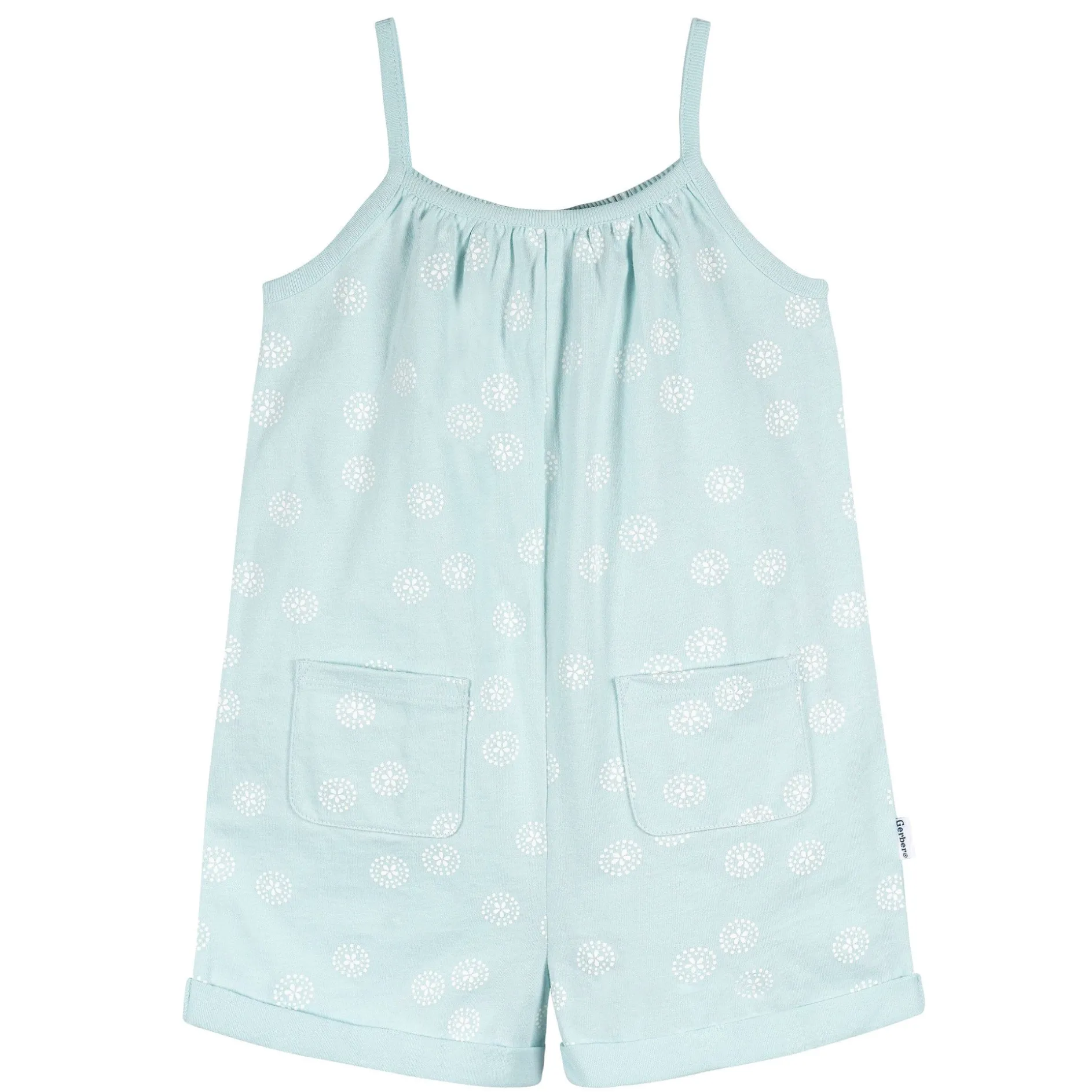 2-Pack Infant and Toddler Girls Light Grey Heather & Sand Dollars Rompers