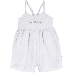 2-Pack Infant and Toddler Girls Light Grey Heather & Sand Dollars Rompers