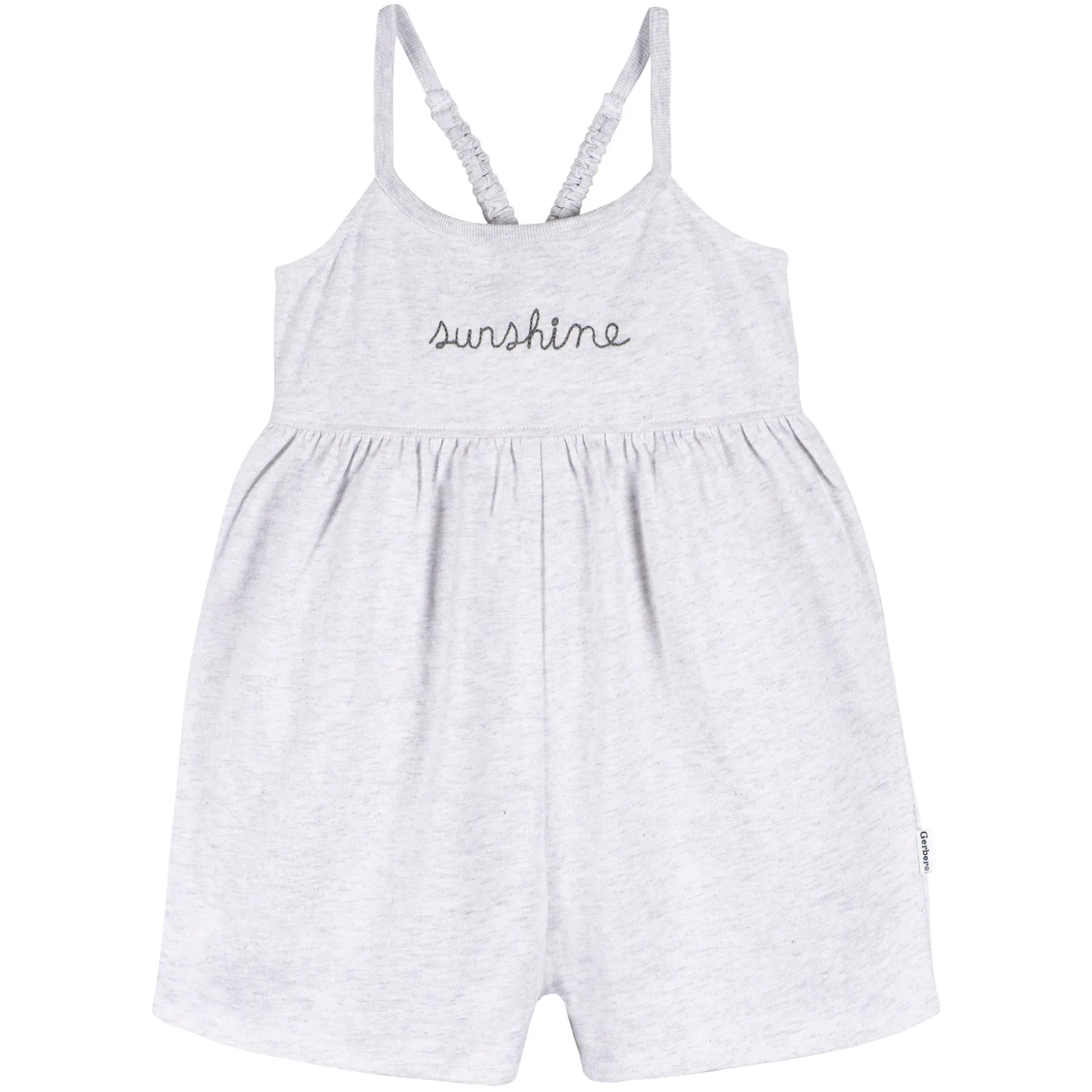 2-Pack Infant and Toddler Girls Light Grey Heather & Sand Dollars Rompers