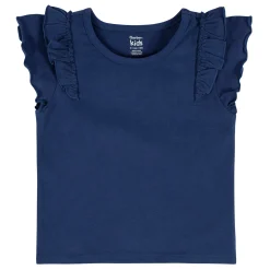 2-Pack Infant Girls Blue Double Ruffle Tops