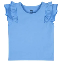 2-Pack Infant Girls Blue Double Ruffle Tops