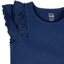 2-Pack Infant Girls Blue Double Ruffle Tops