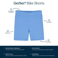 2-Pack Infant Girls Blue Pull-On Bike Shorts