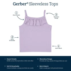 2-Pack Infant Girls Pink & Purple Sleeveless Tops