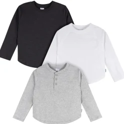 3-Pack Infant & Toddler Boys Black/White/Grey Long Sleeve Shirts
