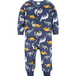 3-Pack Infant & Toddler Boys Dogs & Dinos Footless Fleece Pajamas