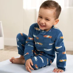 3-Pack Infant & Toddler Boys Skateboards & Guitars Footless Fleece Pajamas