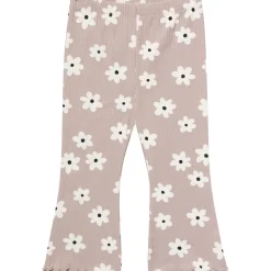3-Pack Infant & Toddler Girls Brown Flowers, Oatmeal and Black Textured Flare Leggings