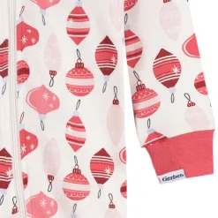 2-Pack Infant & Toddler Girls Ornaments Snug Fit Footless Pajamas