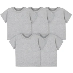 5-Pack Infant & Toddler Heather Grey Premium Short Sleeve Tees