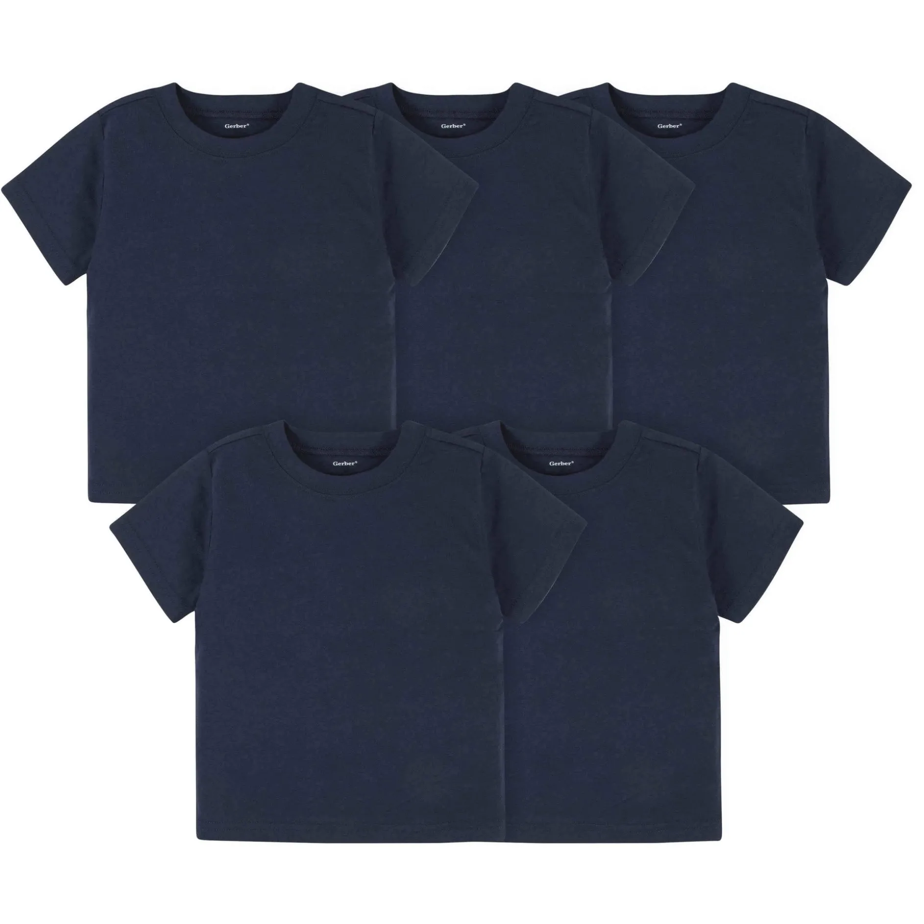 5-Pack Infant & Toddler Navy Premium Short Sleeve Tees