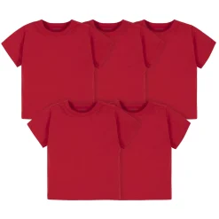 5-Pack Infant & Toddler Red Premium Short Sleeve Tees