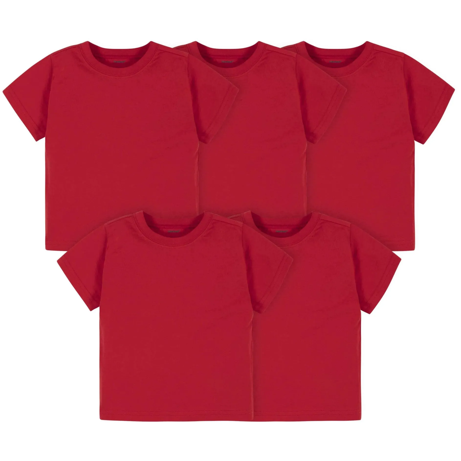 5-Pack Infant & Toddler Red Premium Short Sleeve Tees
