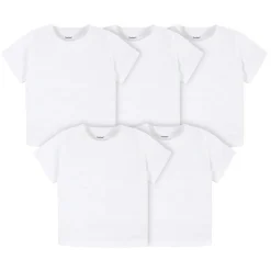 5-Pack Infant & Toddler White Premium Short Sleeve Tees