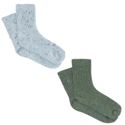 2-Pack Toddler Boys Blue & Green Ribbed Socks