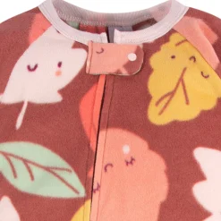 2-Pack Toddler Girls Leaves Fleece Pajamas