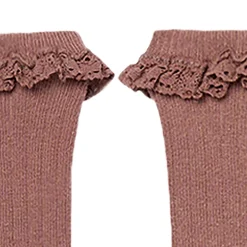 2-Pack Toddler Girls Neutral Lace Knee Socks