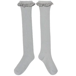 2-Pack Toddler Girls Neutral Lace Knee Socks
