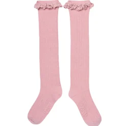 2-Pack Toddler Girls Pink Lace Knee Socks