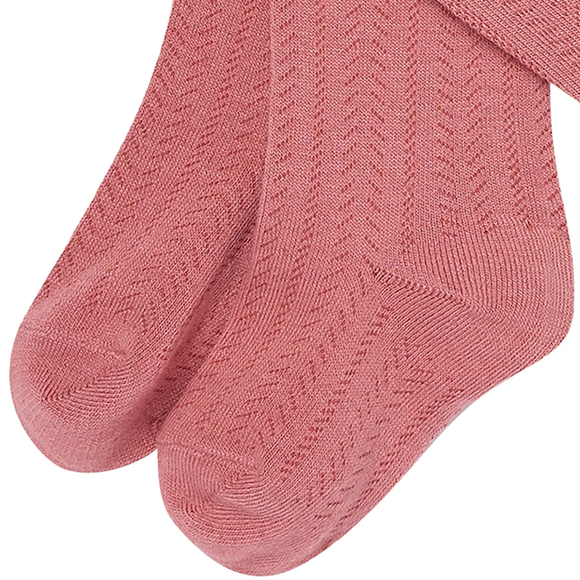 2-Pack Toddler Girls Pink Pointelle Ribbed Tights