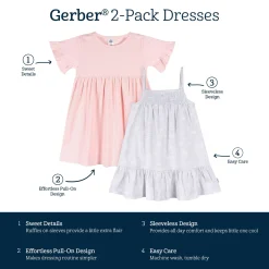 2-Pack Toddler Girls Seaside Dresses