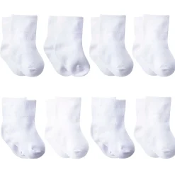 8-pack White Jersey Wiggle Proof® Crew Sock
