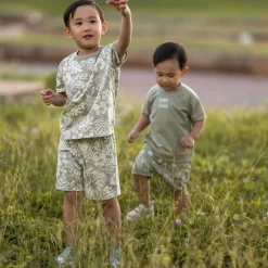 2-Piece Baby and Toddler Boys Tropical Leaves T-Shirt and Shorts Set