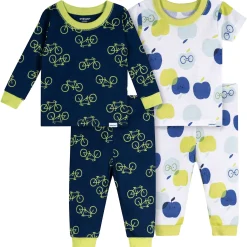 4-Piece Baby Boys Apples Pajamas Sets