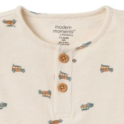 2-Piece Baby Boys Beach Buggys Henley Shirt and Shorts Set