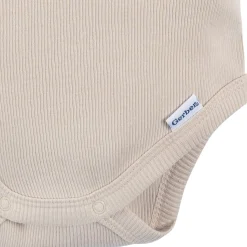 2-Piece Baby Boys Beige Bodysuit and Shorts Set
