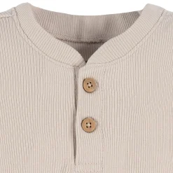 2-Piece Baby Boys Beige Bodysuit and Shorts Set