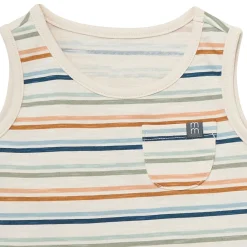 4-Piece Baby Boys Beige Stripe Sleeveless Shirts and Shorts Set