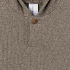 2-Piece Baby Boys Brown Heather Hooded Brushed Hacci Set