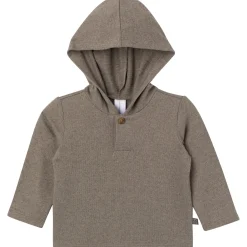 2-Piece Baby Boys Brown Heather Hooded Brushed Hacci Set