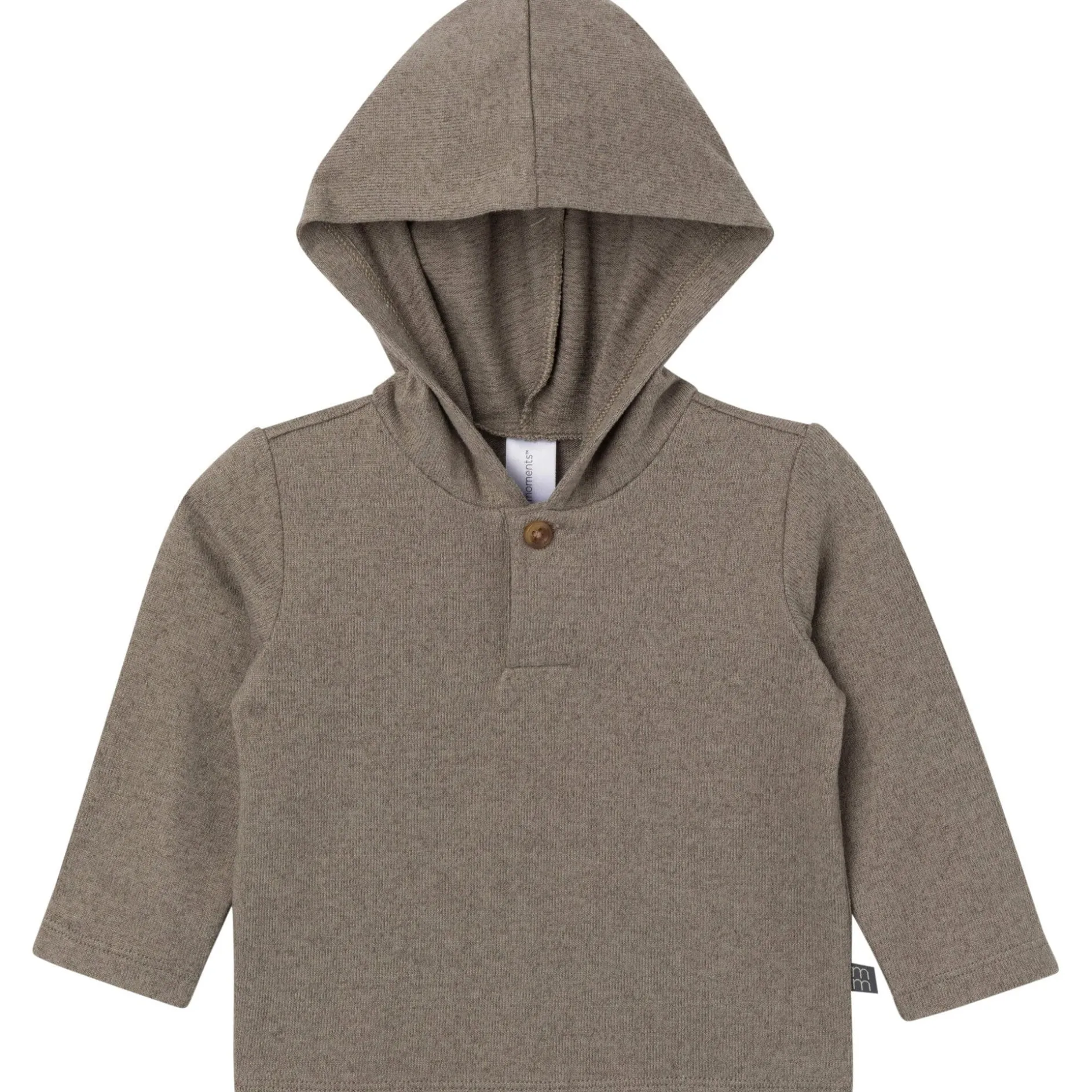2-Piece Baby Boys Brown Heather Hooded Brushed Hacci Set