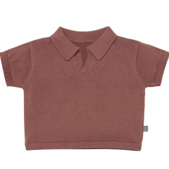 2-Piece Baby Boys Brown Johnny Collar Sweater Knit Set