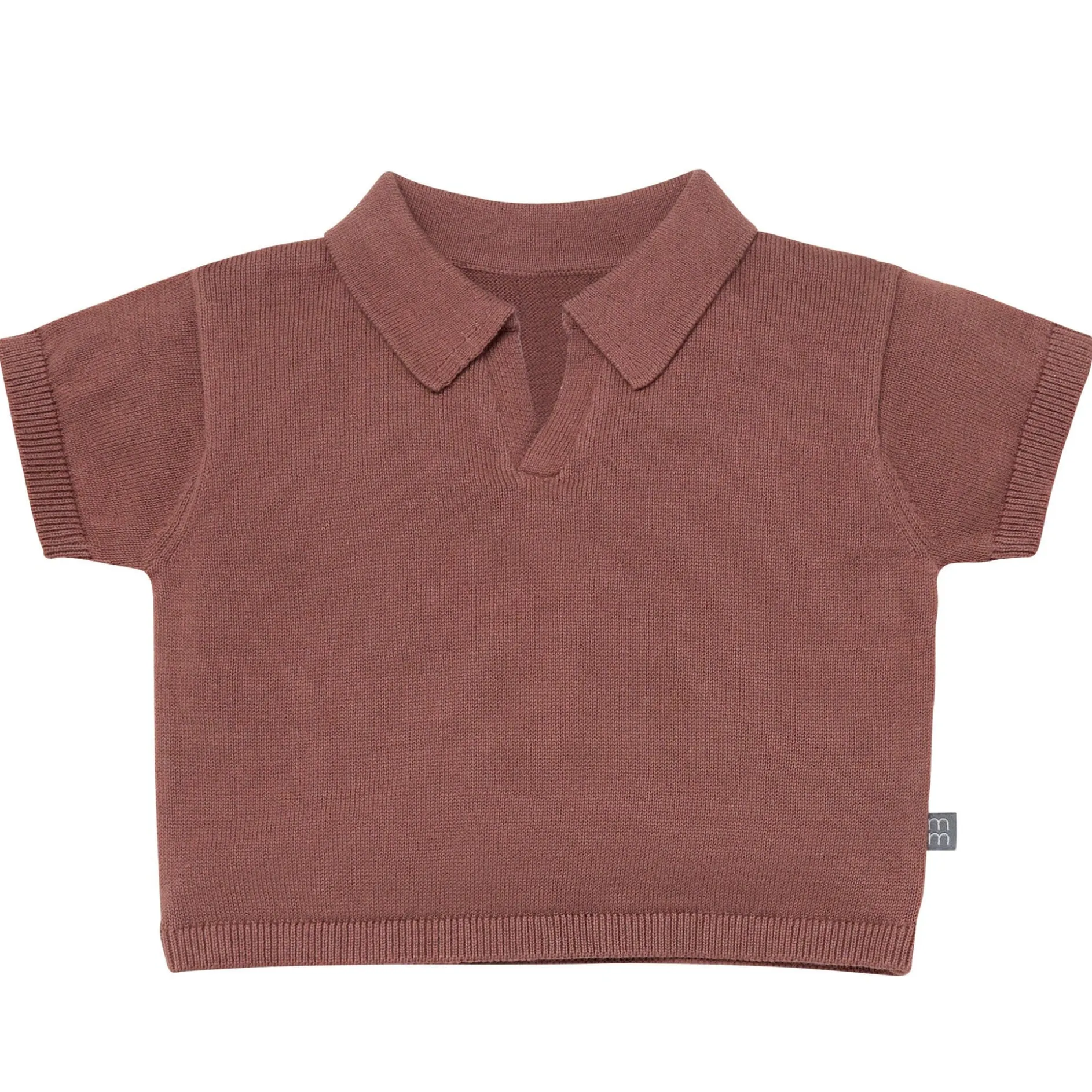 2-Piece Baby Boys Brown Johnny Collar Sweater Knit Set