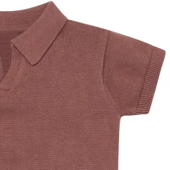 2-Piece Baby Boys Brown Johnny Collar Sweater Knit Set