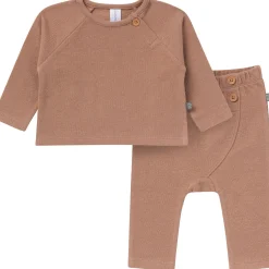 2-Piece Baby Boys Brown Raglan Top and Pant Set
