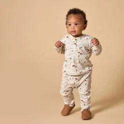 4-Piece Baby Boys Buffalo Desert Henley Tops and Pants Set